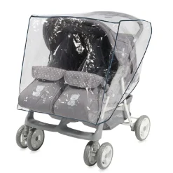 Lorelli Regenschutz Duo, Geschwisterkinderwagen, für alle Zweisitzer Kinderwagen transparent