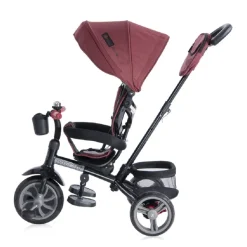 Lorelli Tricycle, Laufrad Rocket 4 in 1, Schubstange, Getränkehalter, umbaubar dunkelrot