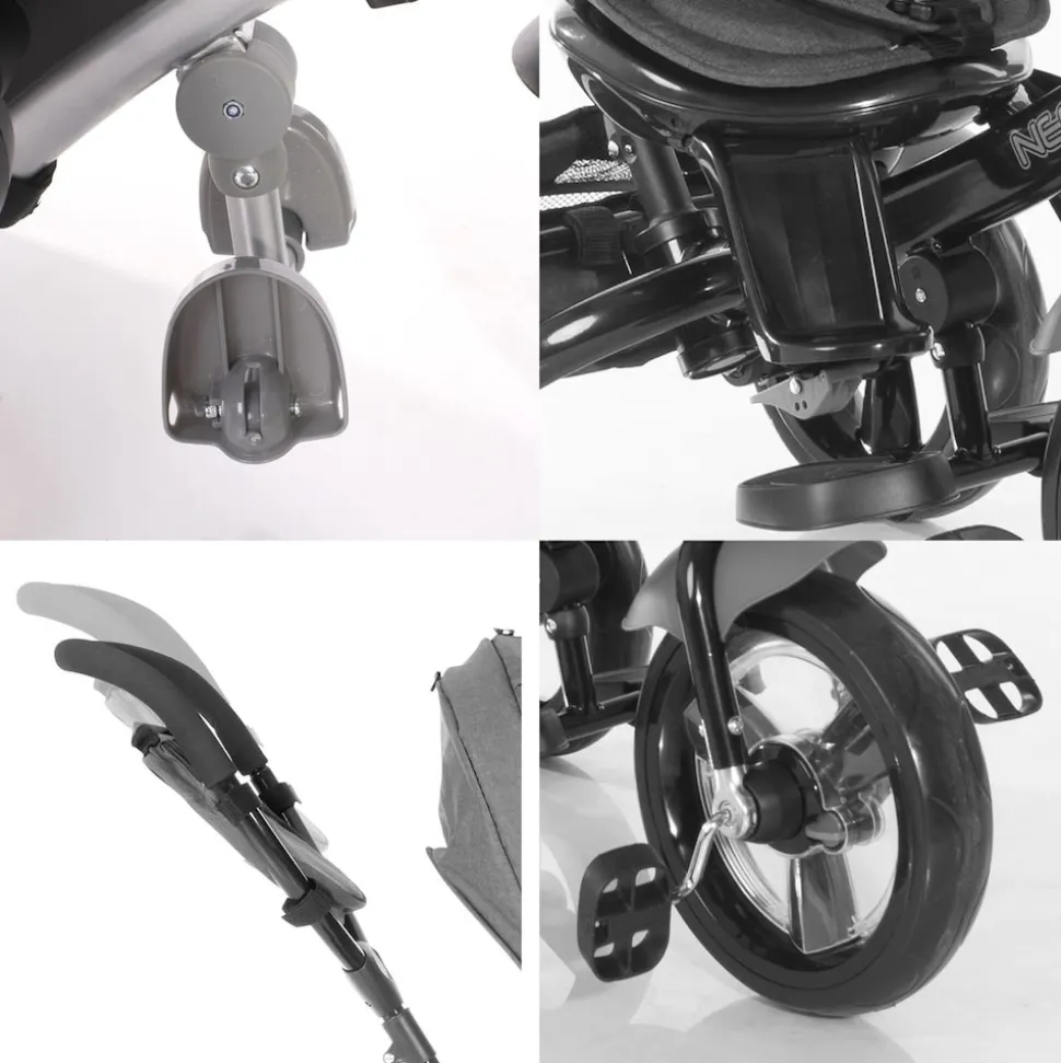 Lorelli Tricycle Neo 4 in 1 EVA-Reifen, Schiebestange, Sitz drehbar, verstellbar dunkelgrau