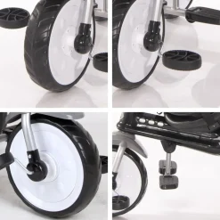 Lorelli Tricycle One 3 in 1 EVA-Reifen Schiebestange Anti-Rutsch Pedale umbaubar hellgrau