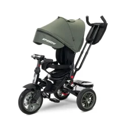 Lorelli Tricycle Speedy, Luftreifen, drehbarer Sitz, Musik, Licht, Schubstange grün