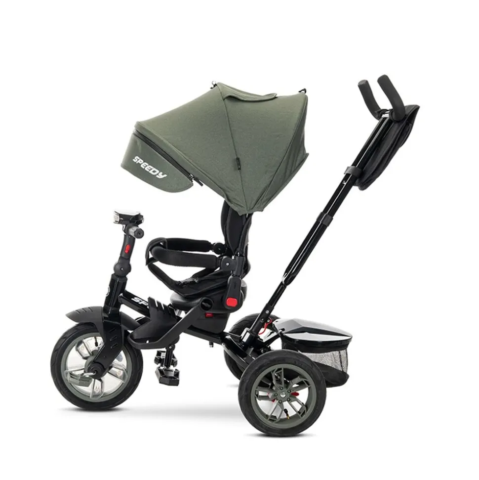 Lorelli Tricycle Speedy, Luftreifen, drehbarer Sitz, Musik, Licht, Schubstange grün