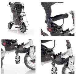Lorelli Tricycle Speedy, Luftreifen, drehbarer Sitz, Musik, Licht, Schubstange grün