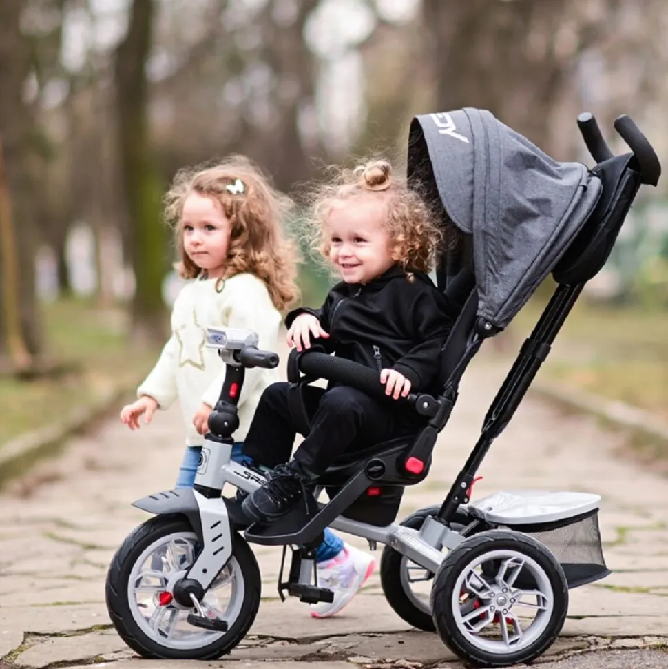 Lorelli Tricycle Speedy, Luftreifen, drehbarer Sitz, Musik, Licht, Schubstange grün