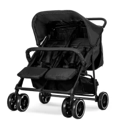 Lorelli Zwillingskinderwagen TWIN Wickeltasche Einhand-Klappsystem Fußabdeckung schwarz gemustert