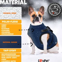LOVPET® Hundejacke Hundemantel mit Geschirr, inkl. 45 Stück Kotbeutel + Spender, Hunde Winterweste gefüttert wasserdicht, Gepolsterte Weste Mit Brustgurt, Reflektoren, D-Ring