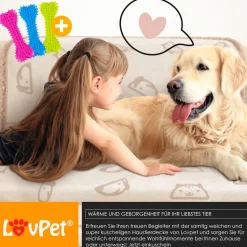LOVPET® wasserdichte Hundedecke, Sherpa Fleece Haustier Decke + 3x Spielzeugknochen, maschinenwaschbar, beidseitiger Sofabezug-Schutz