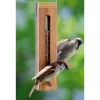 Luxus-Vogelhaus Eichenholz-Futterspender mit Futtersilo und Metallaufhängung