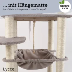 Lycce Kratzbaum ROYAL Katzenbaum mit Höhle und Hängematte, 145 cm