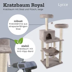 Lycce Kratzbaum ROYAL Katzenbaum mit Höhle und Hängematte, 145 cm