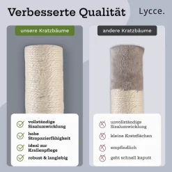 Lycce Kratzbaum ROYAL Katzenbaum mit Höhle und Hängematte, 145 cm