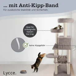 Lycce Kratzbaum ROYAL Katzenbaum mit Höhle und Hängematte, 145 cm