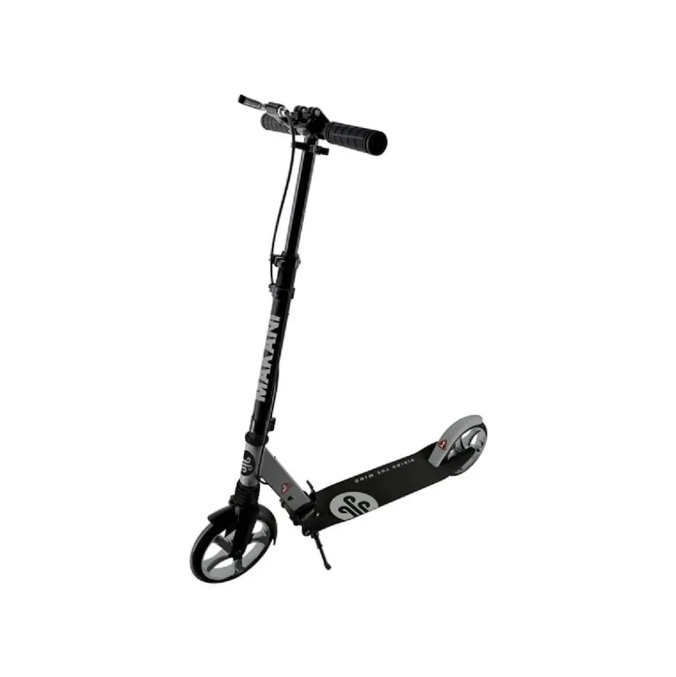 Makani Scooter Vale, PU-Räder mit Federung, klappbar, Handbremse, Seitenständer grau