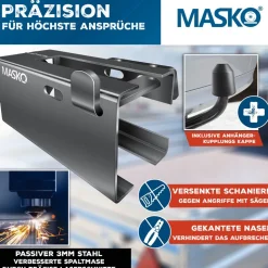 MASKO® Anhängerschloss für Angekoppelte & Abgekoppelte Anhänger | Anhänger Schloss Diebstahlschutz Wohnwagen Kastenschloss inkl. Diskusschloss & Schlüssel & Schutzkappe