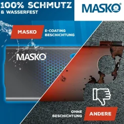 MASKO® Anhängerschloss für Angekoppelte & Abgekoppelte Anhänger | Anhänger Schloss Diebstahlschutz Wohnwagen Kastenschloss inkl. Diskusschloss & Schlüssel & Schutzkappe