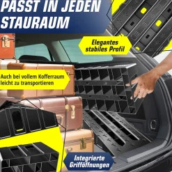 MASKO® Auffahrrampe 2er Set | Auffahrkeile bis 5 t Traglast | KFZ-Rampe mit Überfahrschutz | Verladerampe rutschfest, robust und extra breit | Garagenrampen Autorampe Ölwechsel und Reparatur