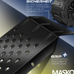 MASKO® 2X Auffahrrampe 400kg | Verladerampe | Verladeschiene | verzinkter Stahl | Antirutsch | 200kg* Pro Stück | Max 400kg* Pro Paar | Motorrad ATV Quad PKW Auto Laderampe