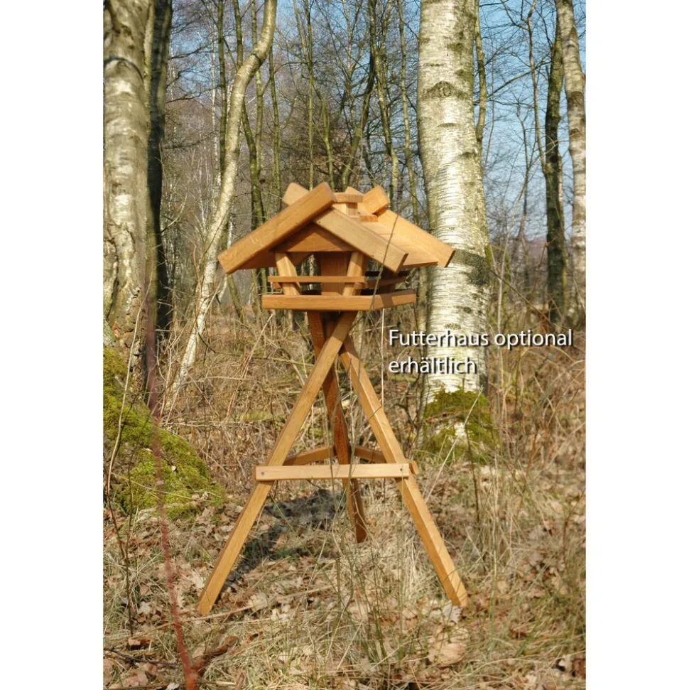 Massiver Eichenholz-Vogelhaus-Ständer (geölte Eiche) Futterhausständer