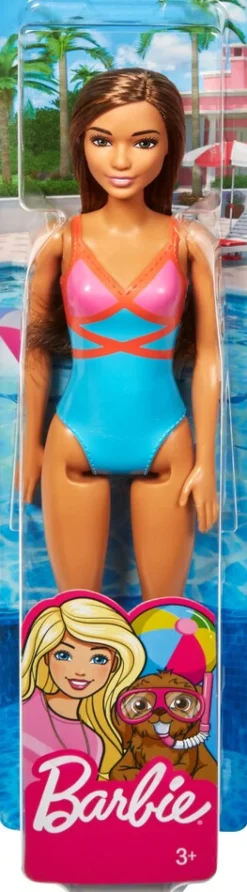 Mattel - Barbie Beach Puppe mit blauem Badeanzug