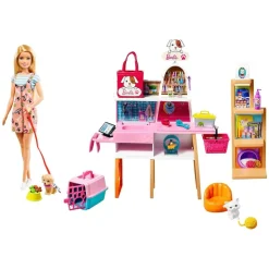 Mattel GRG90 - Barbie - Spielset mit Puppe und Zubehör, Haustiersalon