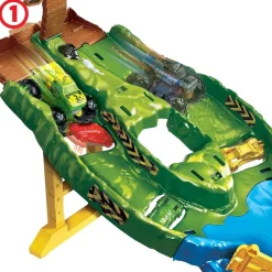 Mattel HJG32 - Hot Wheels - Monster Trucks - Rennstrecke mit 2 Fahrzeugen