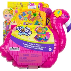 Mattel HJN76 - Polly Pocket - Spielset mit 26 Überraschungen, Flamingo-Party (HGC41)