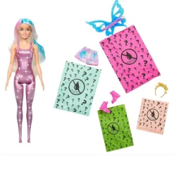 Mattel HJX61 sort. - Barbie - Color Reveal - Rainbow Galaxy - Puppe mit 6 Überraschungen, verschiedene Modelle