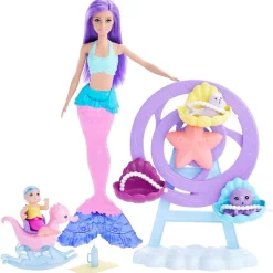 Mattel HLC30 - Barbie - Dreamtopia - Meerjungfrau-Set mit 2 Puppen & Zubehör