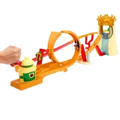 Mattel HMK49 - Hot Wheels - Super Mario Bros. Film - Dschungel-Königreich Rennbahn mit Mario