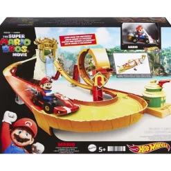 Mattel HMK49 - Hot Wheels - Super Mario Bros. Film - Dschungel-Königreich Rennbahn mit Mario