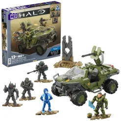 Mattel HNC57 - MEGA - Halo - Flotteneinsatzkommando Warthog Bausatz, 462 Teile