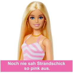 Mattel HPL73 - Barbie - Puppe mit Badeanzug und Strand-Accessoires
