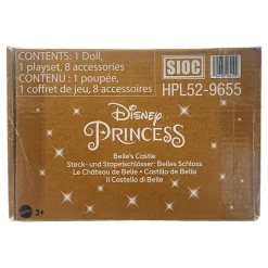 Mattel HPL52 - Disney Princess - Steck- und Stapelschlösser: Belle's Schloss, Spielset mit 8 Teilen