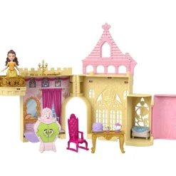 Mattel HPL52 - Disney Princess - Steck- und Stapelschlösser: Belle's Schloss, Spielset mit 8 Teilen