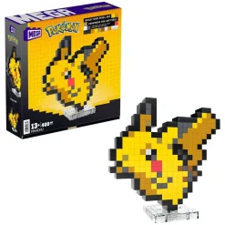 Mattel HTH74 - Mega - Pokémon - Pikachu Pixel Art Bauset, 400 Teile
