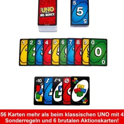 Mattel HWV18 - Mattel Games - UNO No Mercy, Kartenspiel