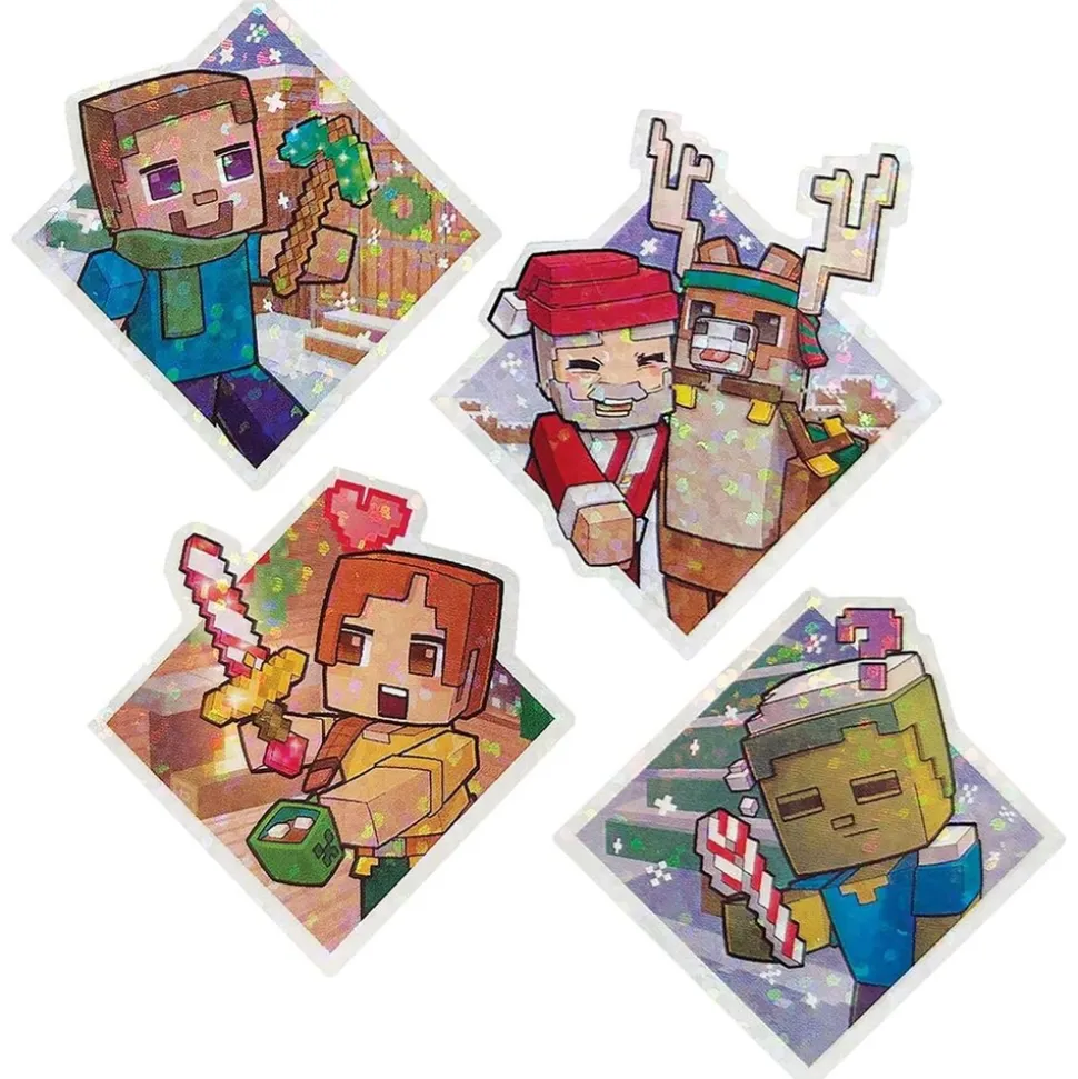 Mattel HXM86 - Minecraft - Adventskalender mit 24 Überraschungen - 3 Actionfiguren (ca. 8 cm), 17 Zubehörteile & 4 Aufkleber