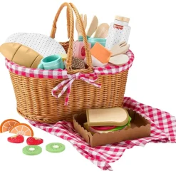 Mattel HXT81 - Fisher-Price - Picknickkorb-Set aus Holz mit Zubehör, 31 Teile