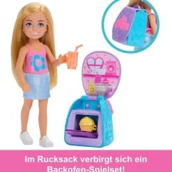 Mattel JBF46 - Barbie - Family & Friends - Club Chelsea - Puppe mit Backrucksack, 15 cm