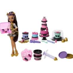Mattel JBG78 - Monster High - Scary Sweet Birthday – Tortenset mit Clawdeen Wolf Puppe, über 20 Zubehörteile