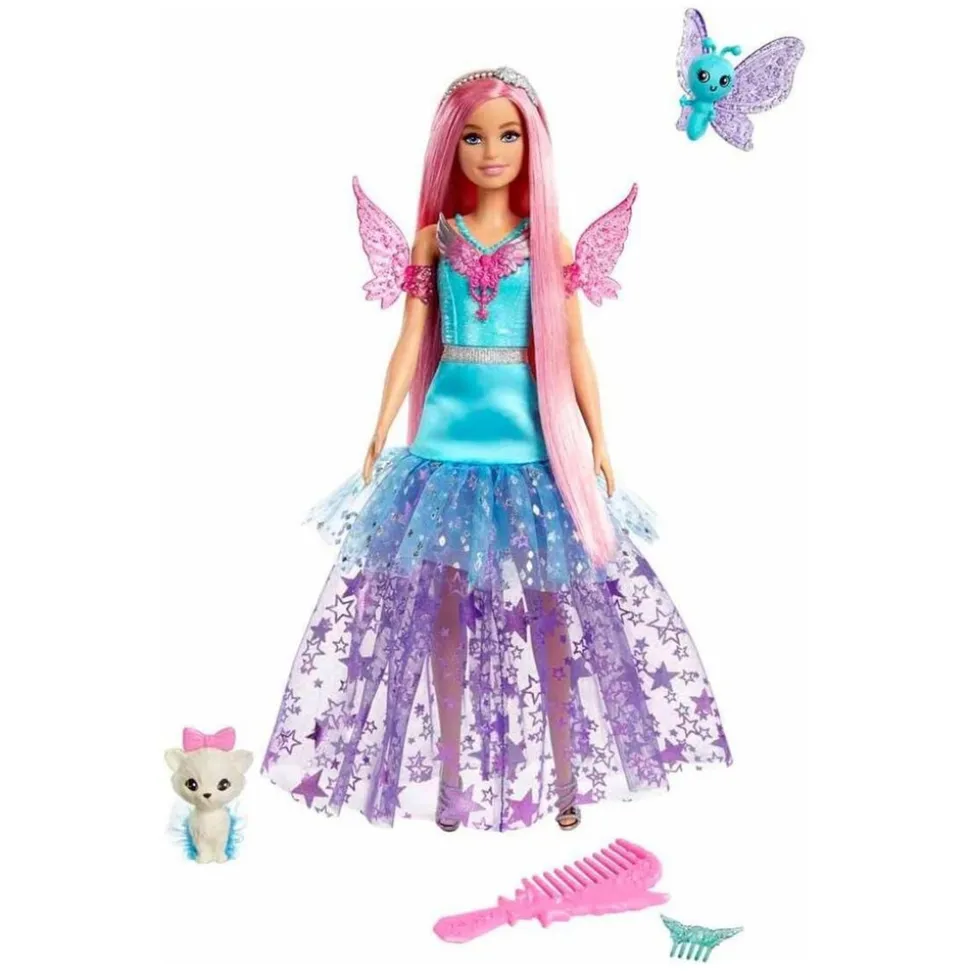 Mattel JCW48 - Barbie - A Touch of Magic - Malibu Puppe mit zwei märchenhaften Tieren