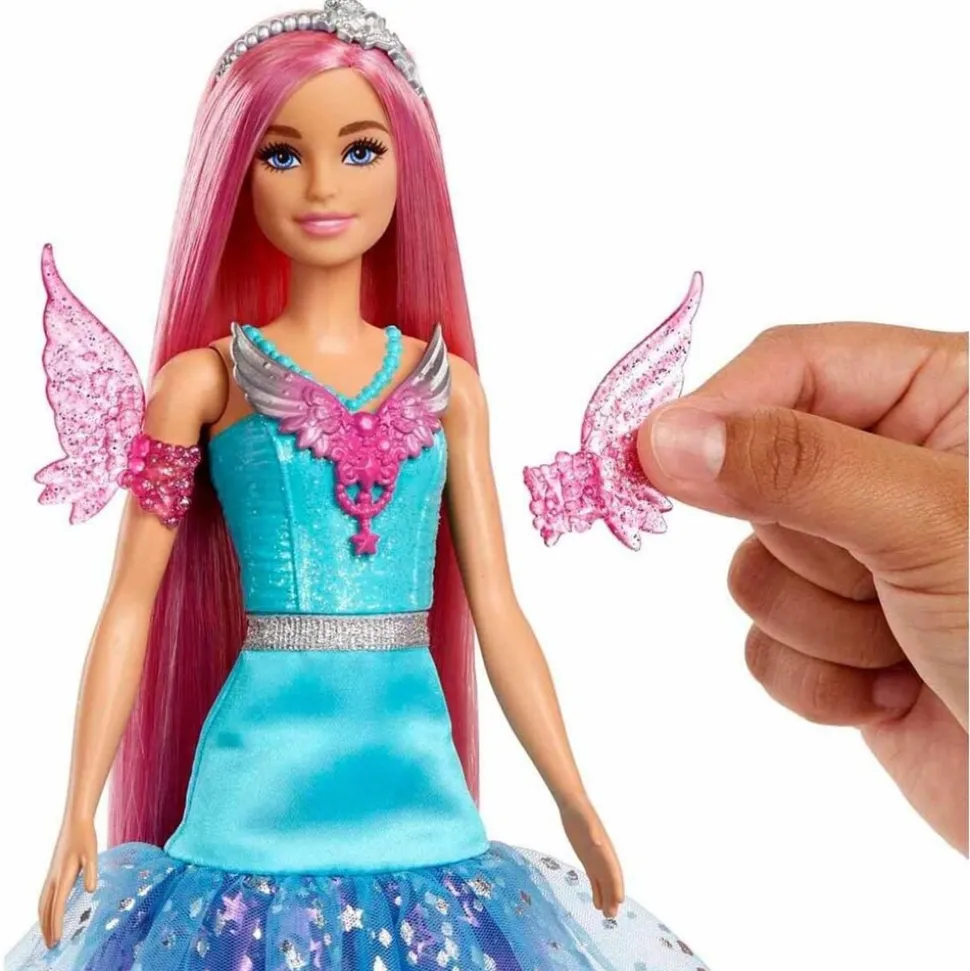 Mattel JCW48 - Barbie - A Touch of Magic - Malibu Puppe mit zwei märchenhaften Tieren