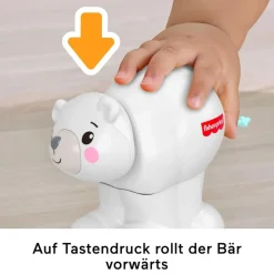 Mattel JDL63 - Fisher-Price - Krabbelspaß Eisbär zum Hinterherkrabbeln – Aktivitätsfahrzeug