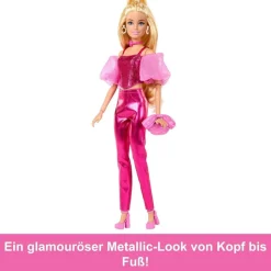 Mattel JFP40 - Barbie - Deluxe Style - Puppe im pinkfarbendem Metallic-Outfit