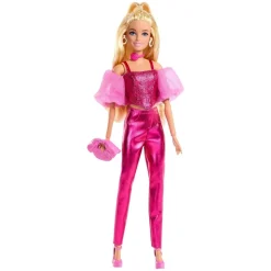 Mattel JFP40 - Barbie - Deluxe Style - Puppe im pinkfarbendem Metallic-Outfit