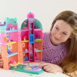 Mattel JFT91 - Polly Pocket - Gelateria-Haus Spielset, Mikropuppen & 25+ Teile, 4 Etagen, Konfetti-Funktion