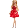 Mattel JGD25 - Barbie - 80 Jahre Mattel Jubiläumspuppe, rubinrotes Partykleid, Sammelpuppe