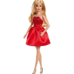 Mattel JGD25 - Barbie - 80 Jahre Mattel Jubiläumspuppe, rubinrotes Partykleid, Sammelpuppe