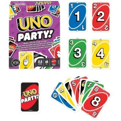 Mattel JJV58 - Mattel Games - UNO Party! Kartenspiel für bis zu 14 Spielenden