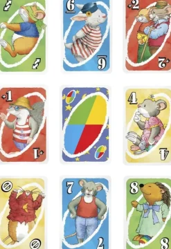 Mattel UNO Junior Kartenspiel Leo Lausemaus Kinder Spaß Strategie Lernspiel 3+ Spieler
